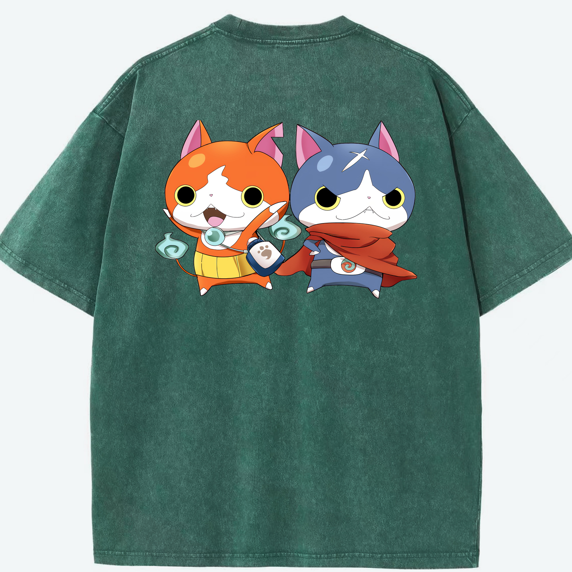 （画像用） 妖怪ウォッチ Yo-kai Watch 綿100% ヴィンテージ風 半袖Tシャツ（背面プリント）